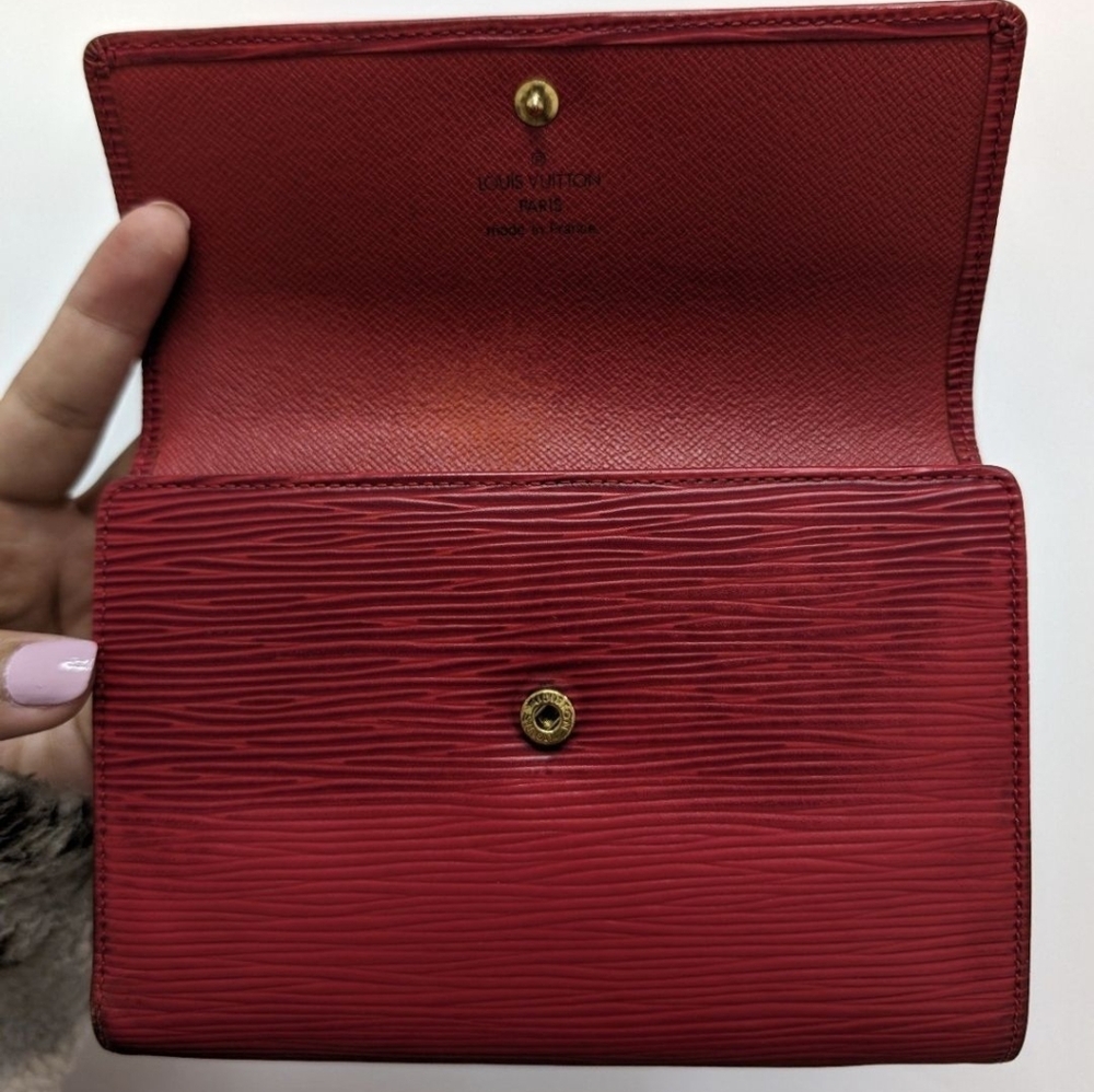 FINAL OFFER❣️Louis Vuitton❣️Authentic Red Epi CroSS-Wallet 🌟 SPO022 FRANCE 2002 - Picture 14 of 15